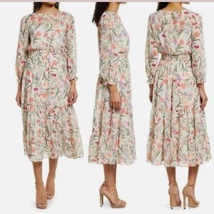 Eliza J Multicolor Floral Long Sleeve Dress